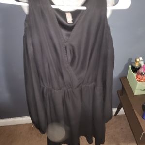 Cold shoulder dress with sheer sleeves